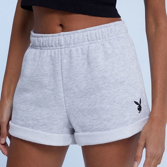 PacSun Pants - Playboy X PacSun Women's Light Gray Athletic Shorts